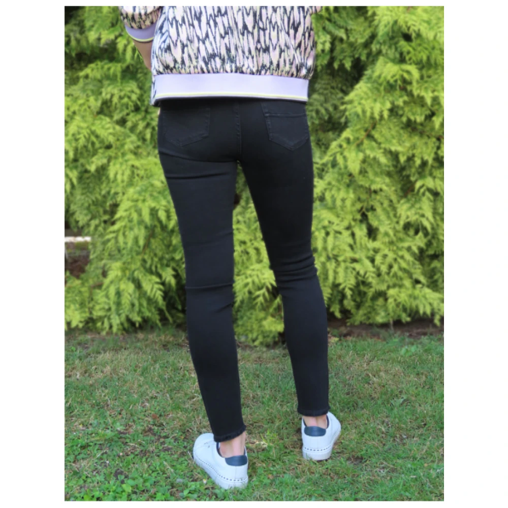 Denim Studio Katy broek met franjezoom Black Dames