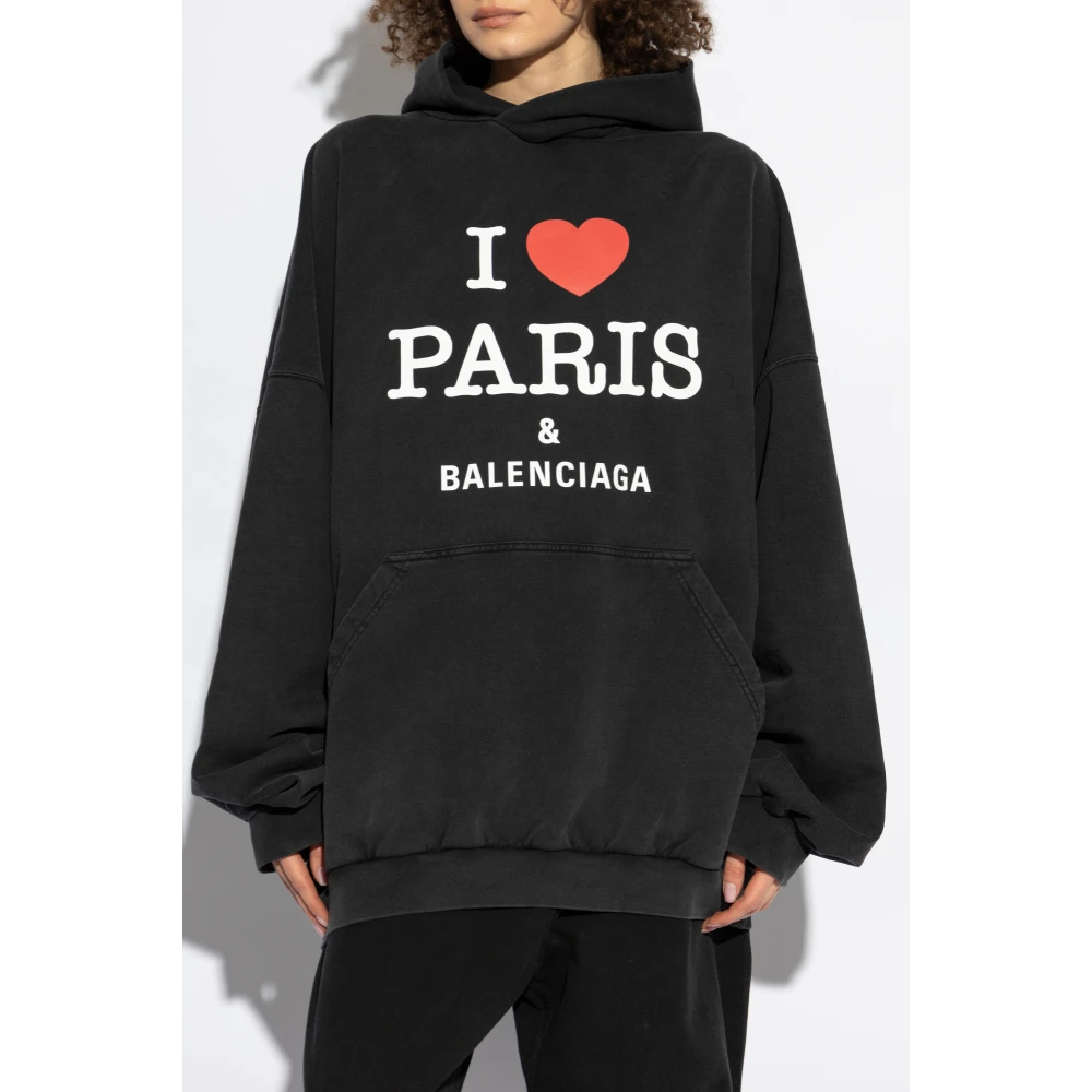 Balenciaga Sweatshirt met logo Black Dames