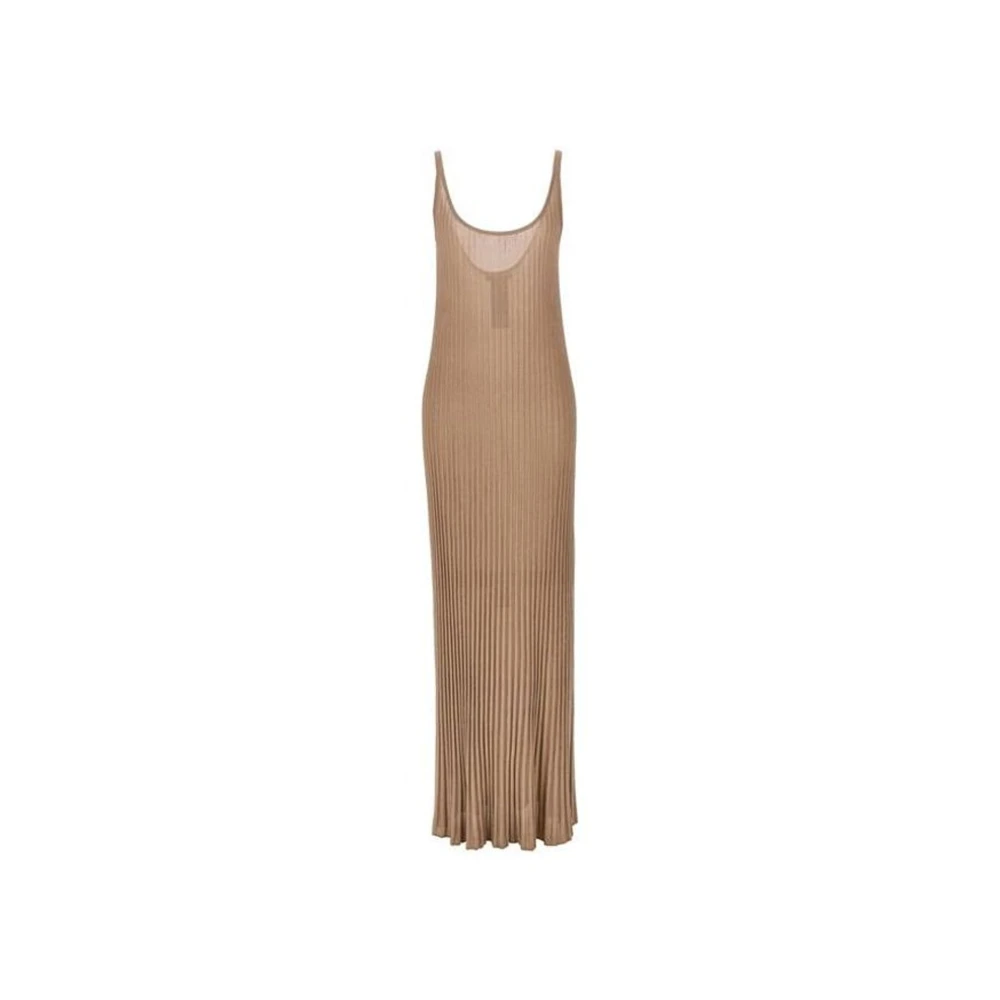 Max Mara Ritmo Lurex Lange Jurk Vrouwen Beige Dames