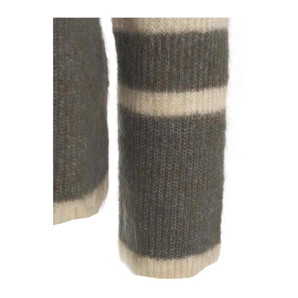 Second Female Gestreepte Gebreide Trui Bruin Aw24 Second Dames Multicolor Dames