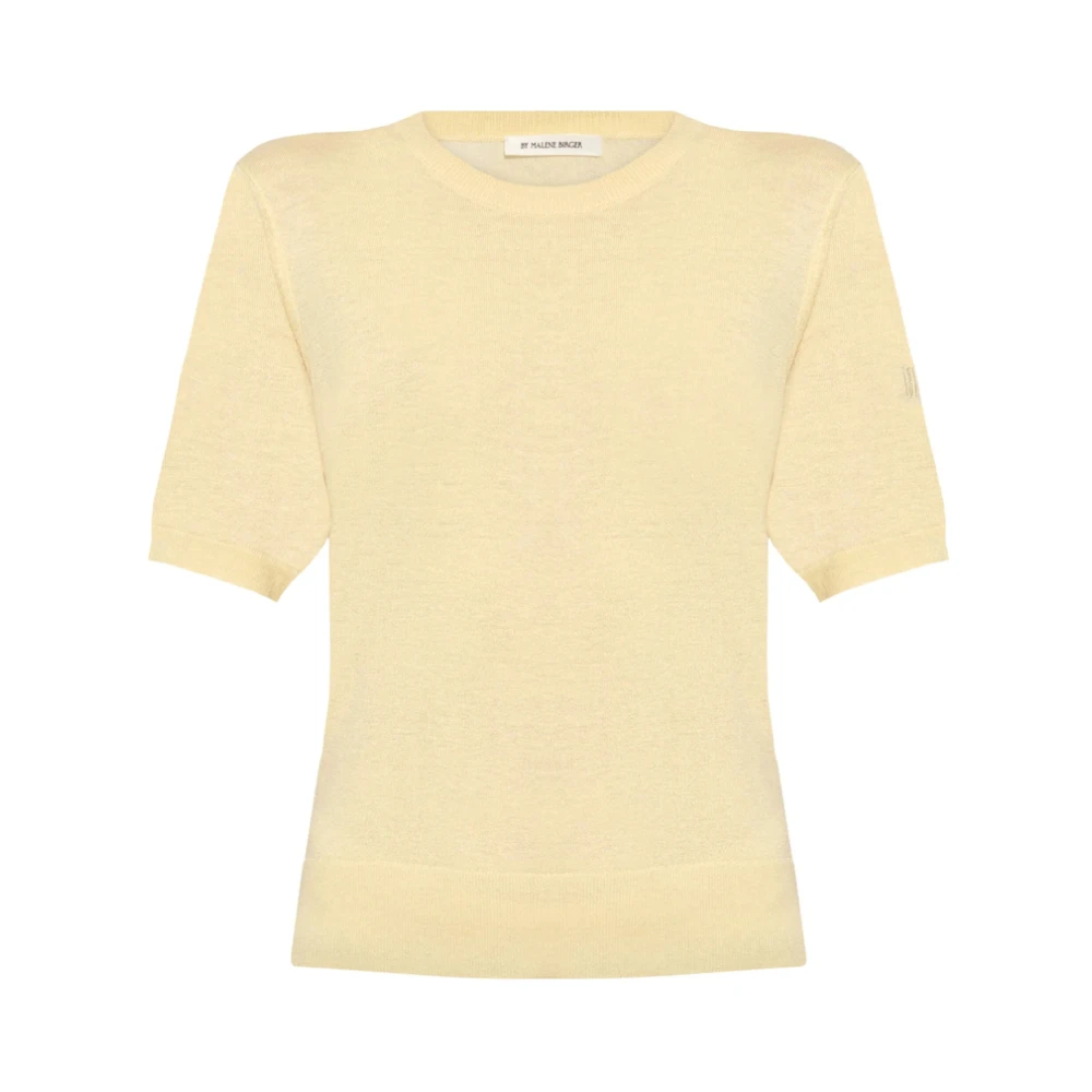 By Malene Birger Lichtgele Logo Geborduurde Trui By Herenne Birger Beige Dames