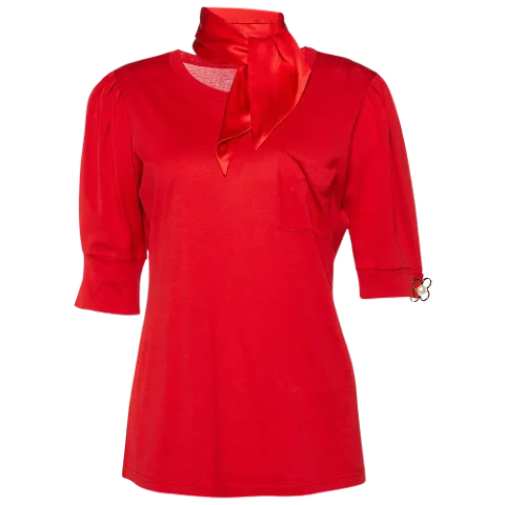 Louis Vuitton Vintage Pre-owned Cotton tops Red Dames