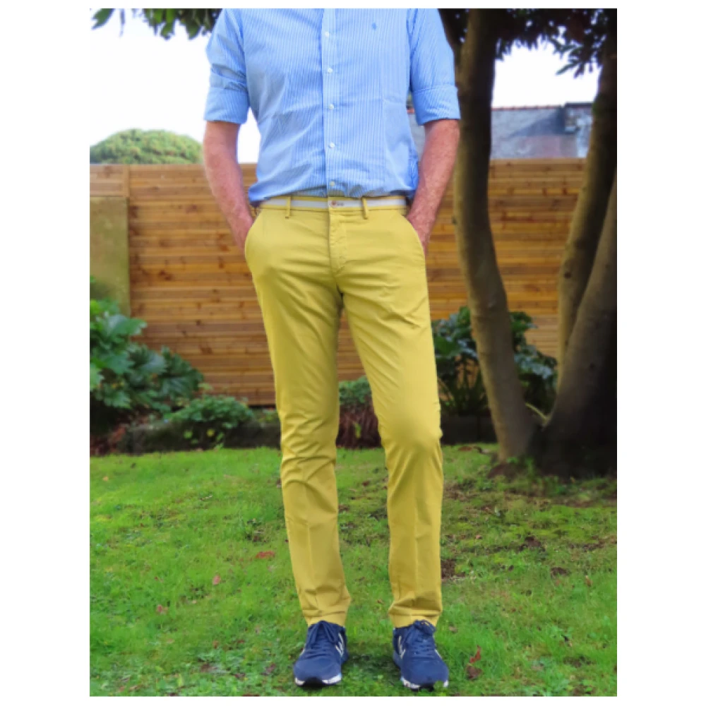 Mason's Slim Fit Torino University Broek Yellow Heren