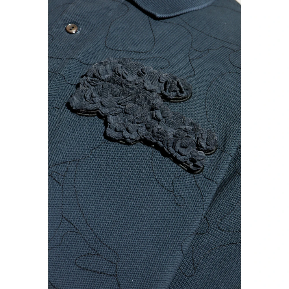 Lacoste Polo met afneembaar logo Blue Unisex