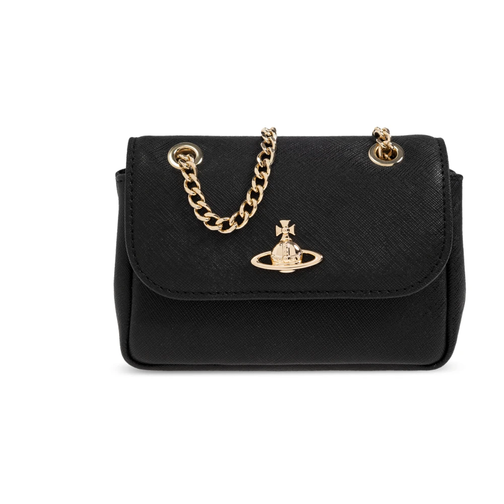 Vivienne Westwood Women's Black Leather Shoulder Bag
