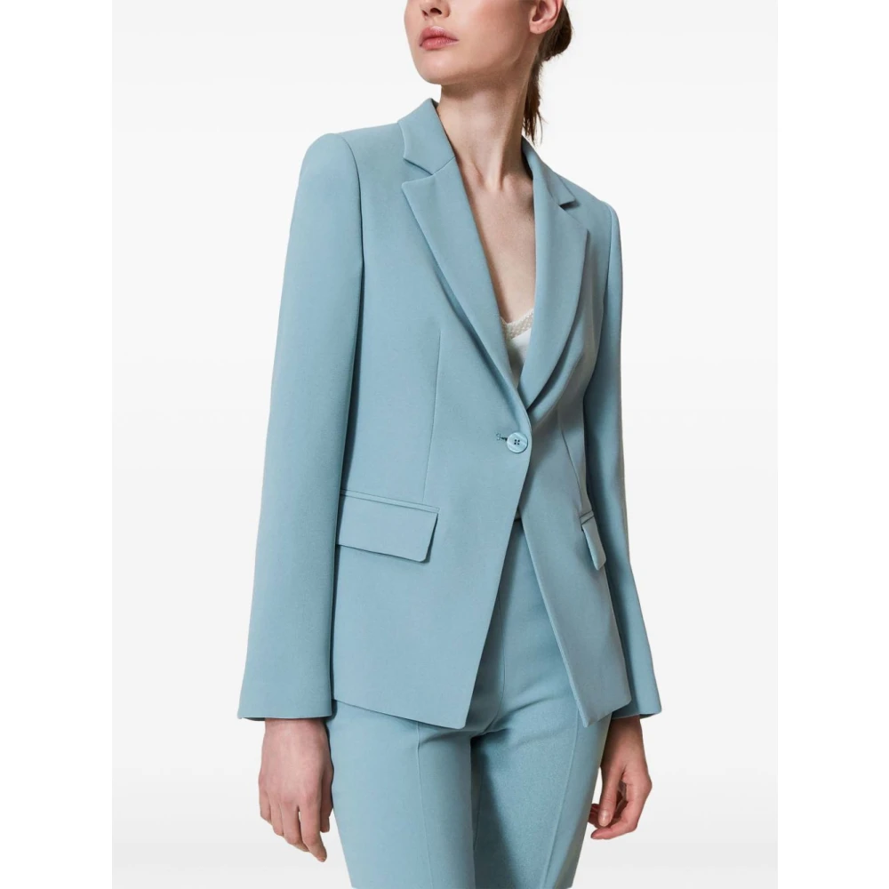 Twinset Stijlvolle Jas Set Blue Dames