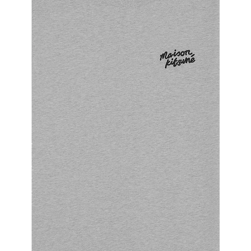 Maison Kitsuné Katoenen Logo T-Shirt Gray Heren