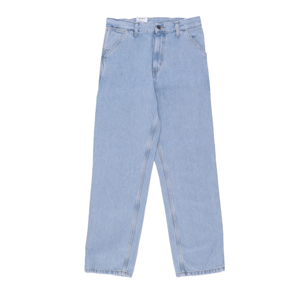 Carhartt WIP Blauwe Heavy Stone Gebleekte Straight Jeans Blue Heren