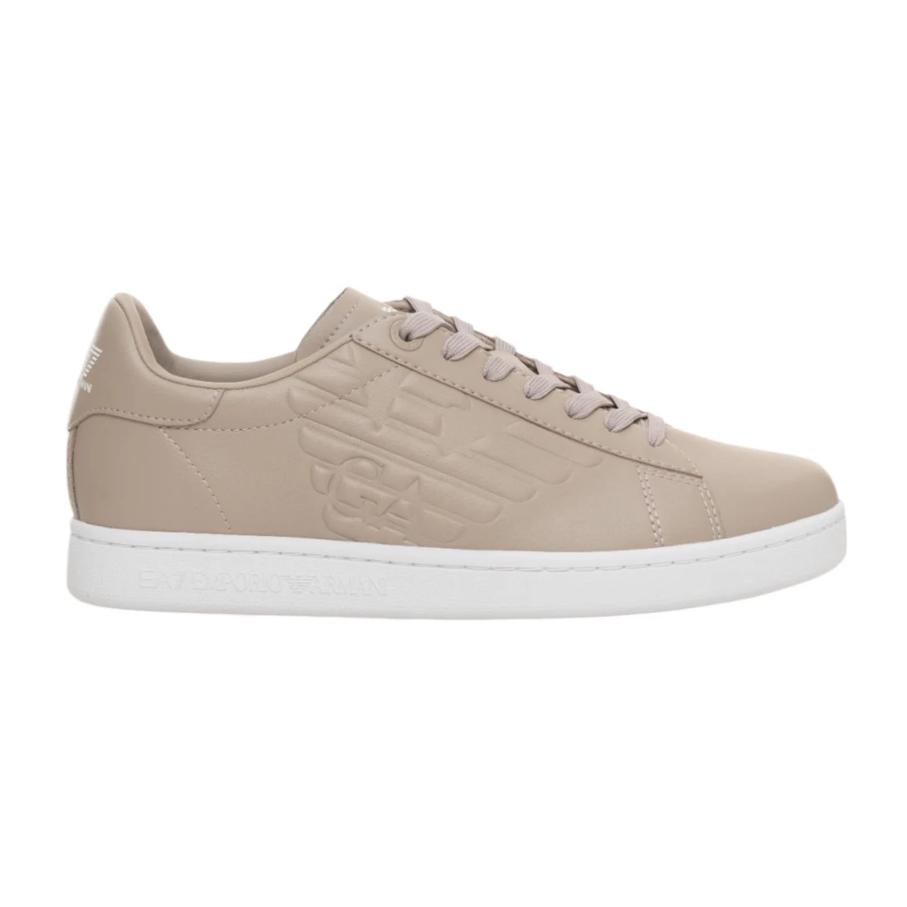 Emporio Armani EA7 Logo Veterschoen van Leer Heren Schoenen Beige