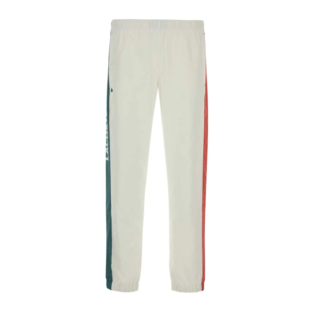 Lacoste Stijlvolle witte polyester joggers White Heren