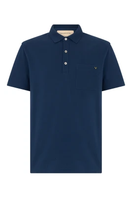 Pique Cotton Polo With VGold