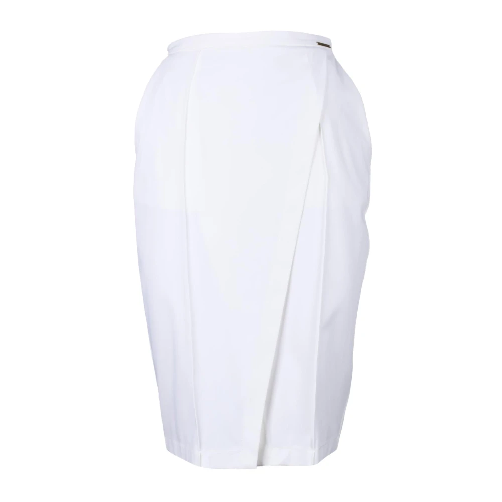 Elisabetta Franchi Elegante Geplooide Midi Rok White Dames