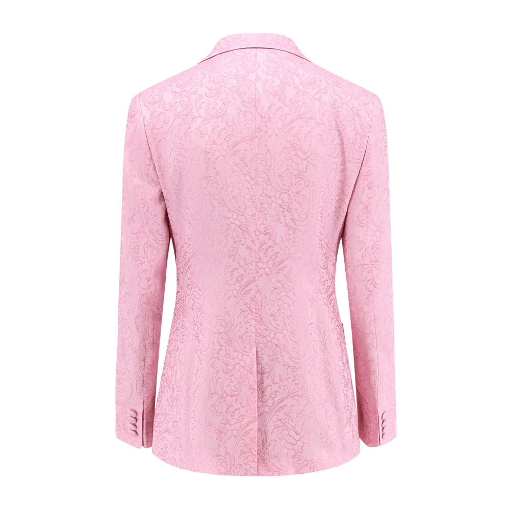 ETRO Geborduurde Zijdeblend Jacquard Blazer Pink Dames