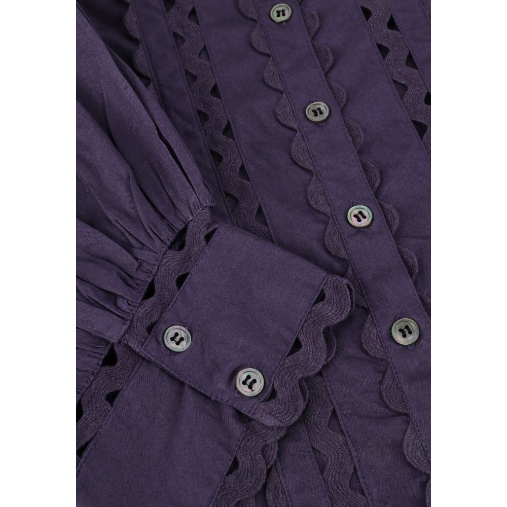 Antik batik Elegante Romie Blouse in Donkerblauw Purple Dames