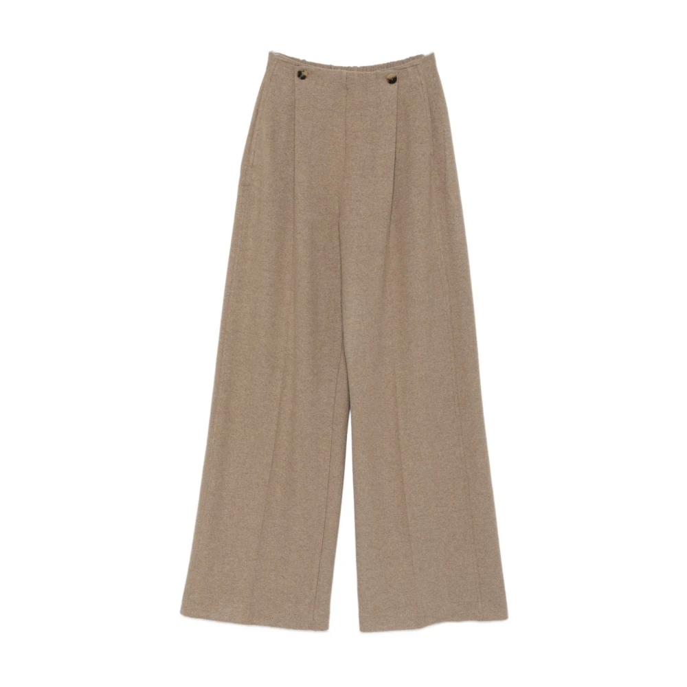 Max Mara Women's Beige Wide Trousers, S, Wide Trousers