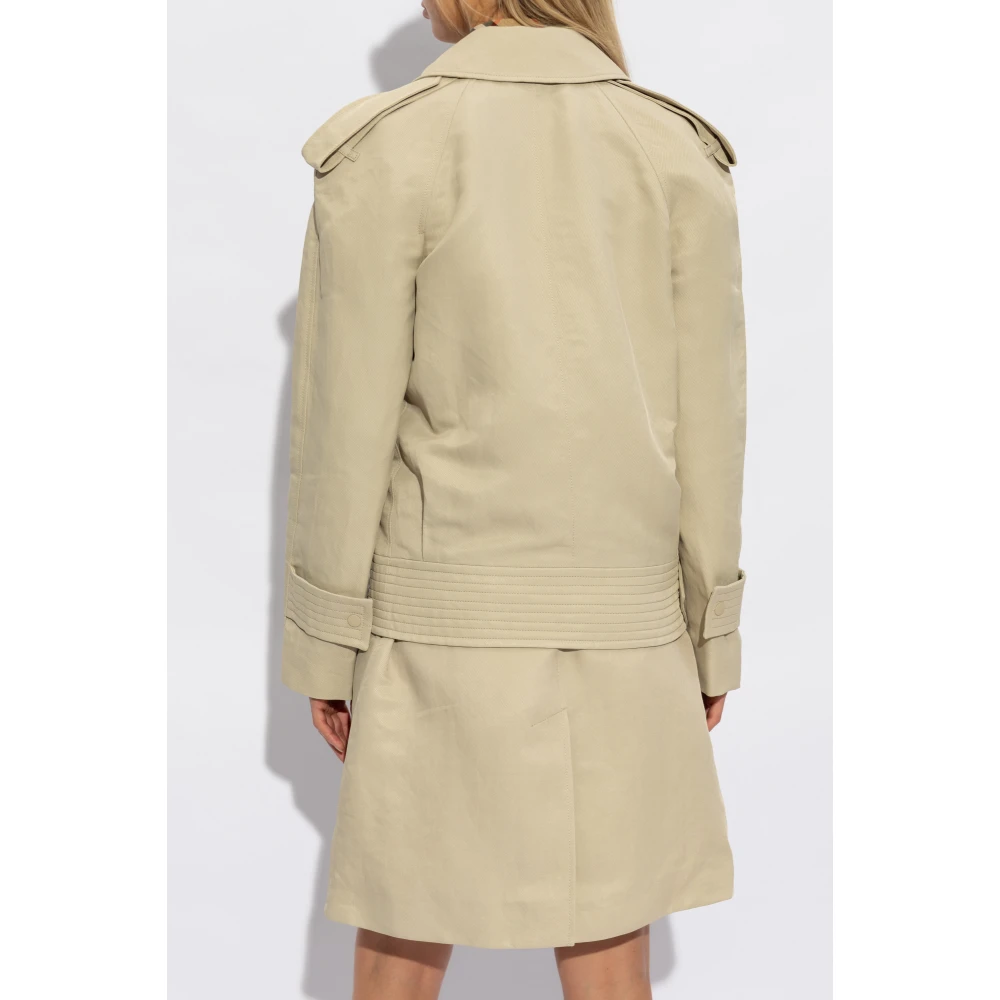 Burberry Jas met Epauletten Beige Dames