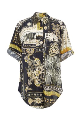 chemise-en-coton-noir-ocre