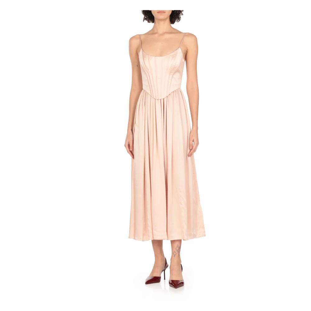 Zimmermann Roze Zijden Jurk met Wijde Hals Pink Dames