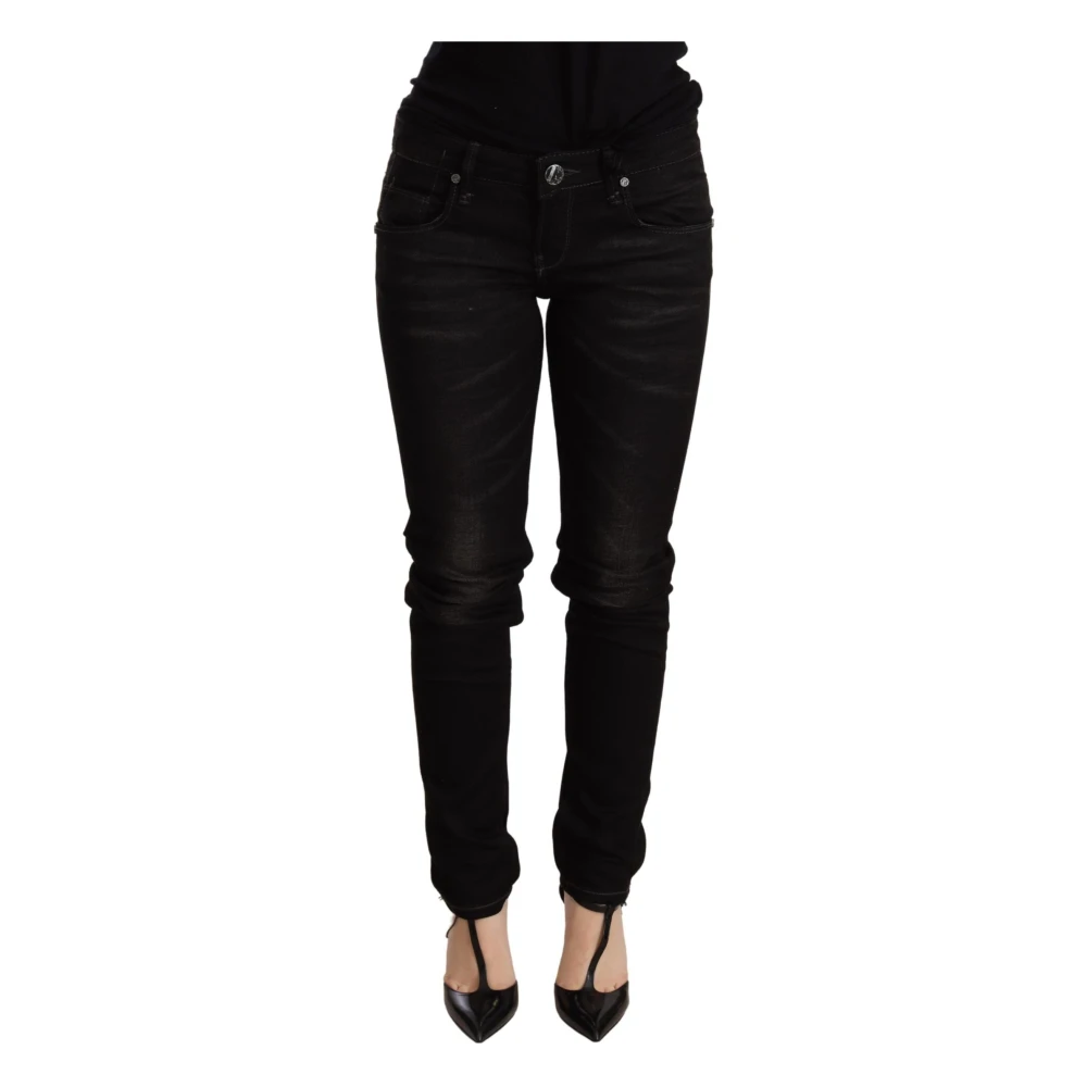 Acht Svart Lågmidjade Skinny Jeans