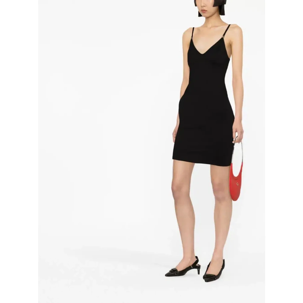 Coperni Zwarte Stretch Bustier Stijl Mini Jurk Black Dames
