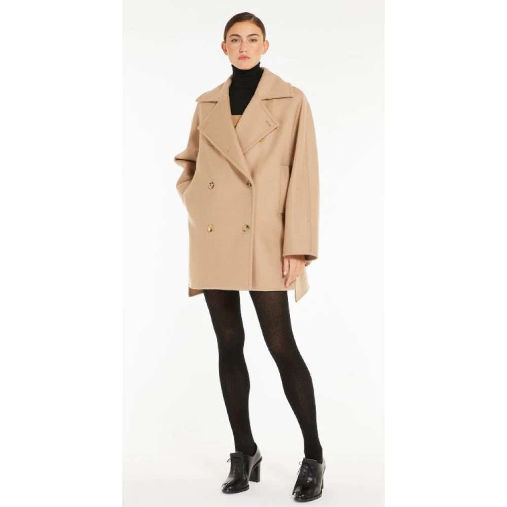 Max Mara Kameelwol Kasjmierjas Oversized Brown Dames