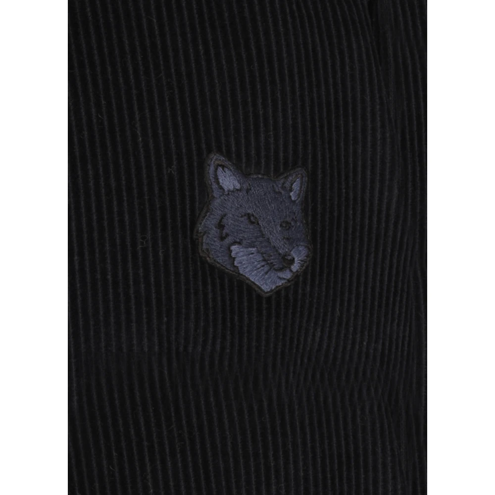 Maison Kitsuné Blauwe Gewatteerde Jas met Corduroy Patroon Blue Heren