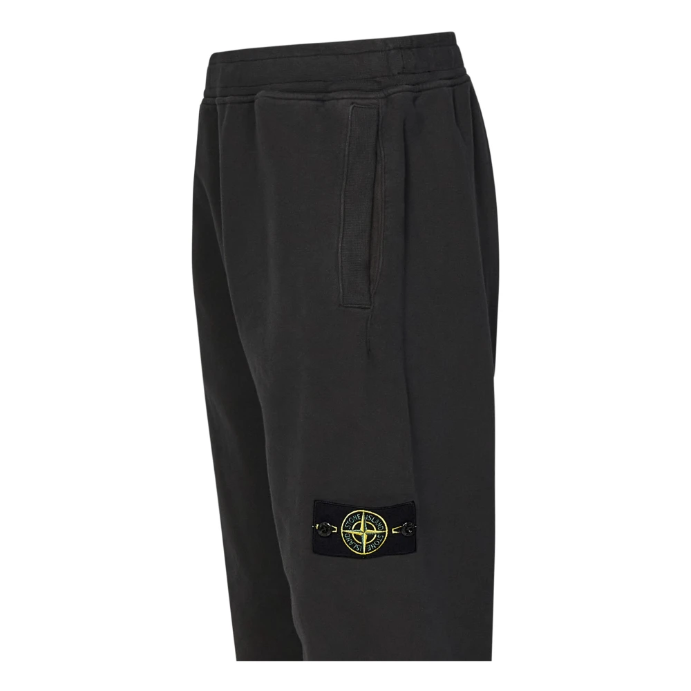 Stone Island Grijze elastische broek met geribbelde onderkant Gray Heren