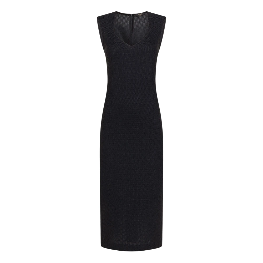 Seventy Black Midi Dresses, Female, Xs, Abito In Rete Tecnica Bistretch