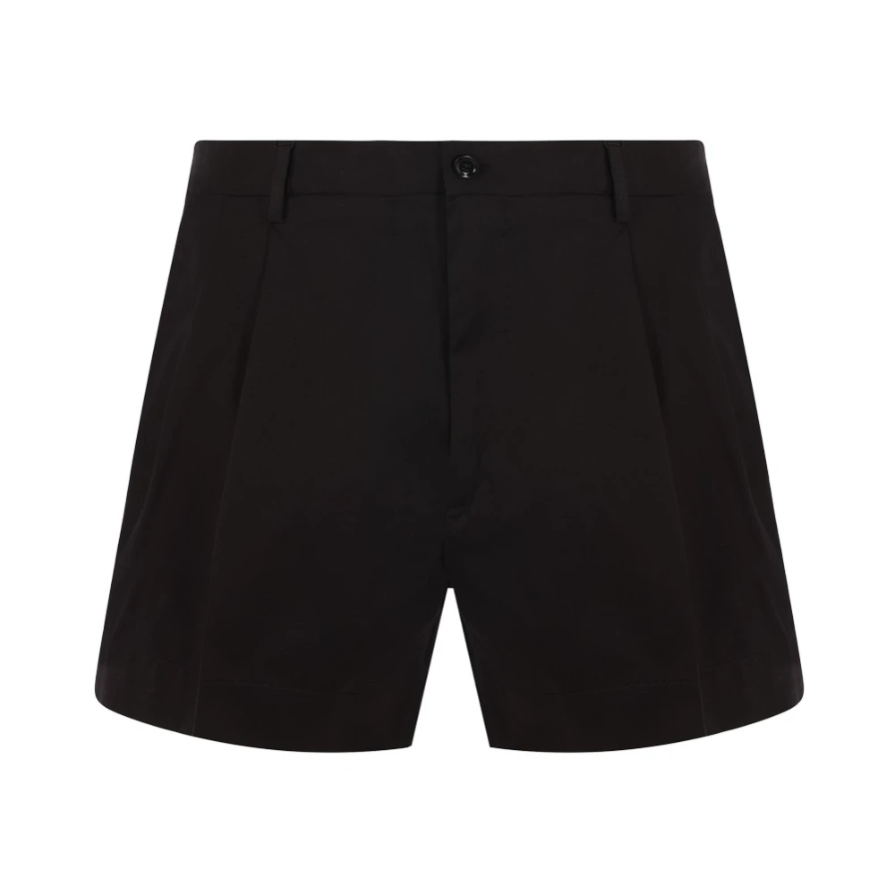 Dolce & Gabbana Zwarte Katoenen Stretch Shorts Black Heren