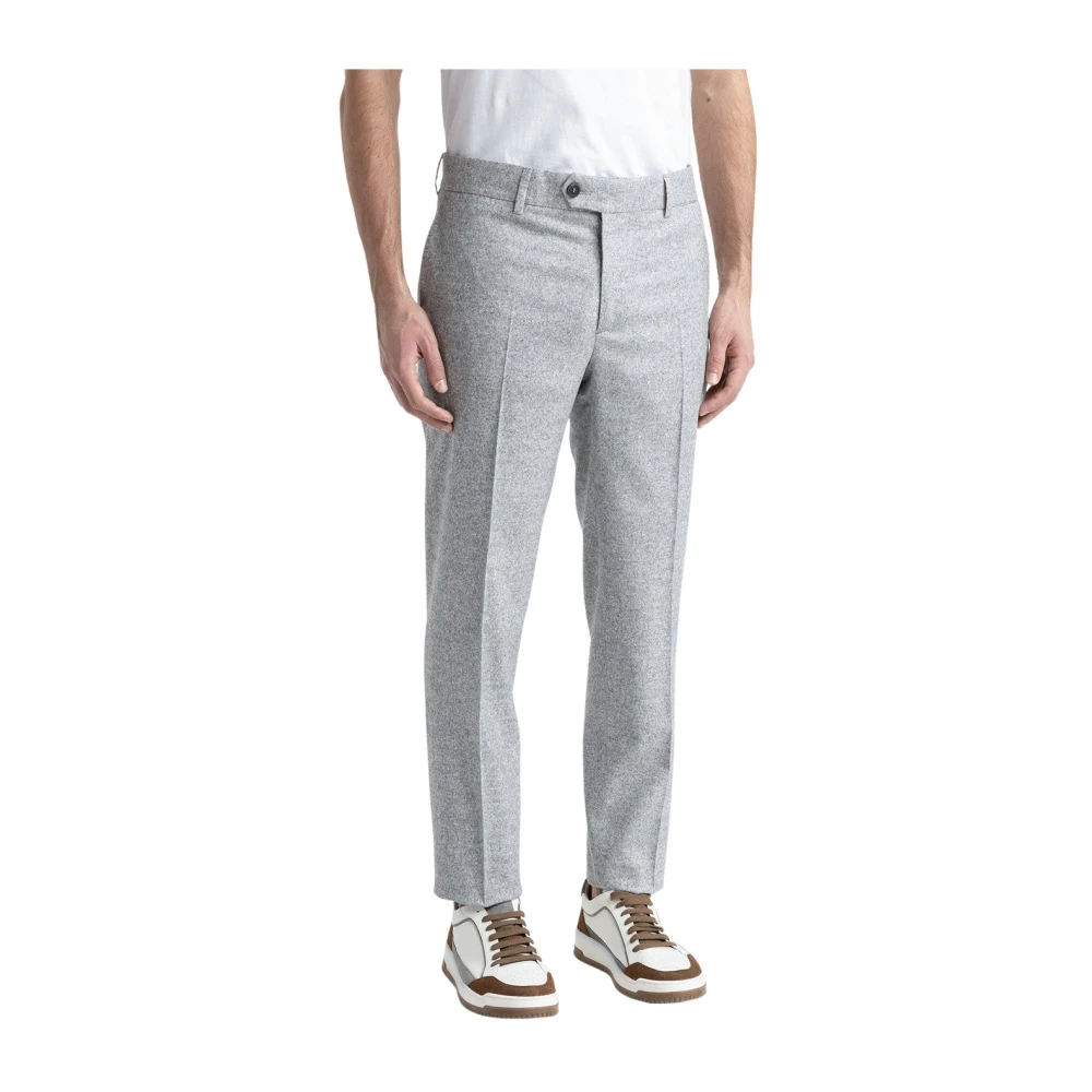 PESERICO Klassieke broek in wol zijde en kasjmier tweed Gray Heren