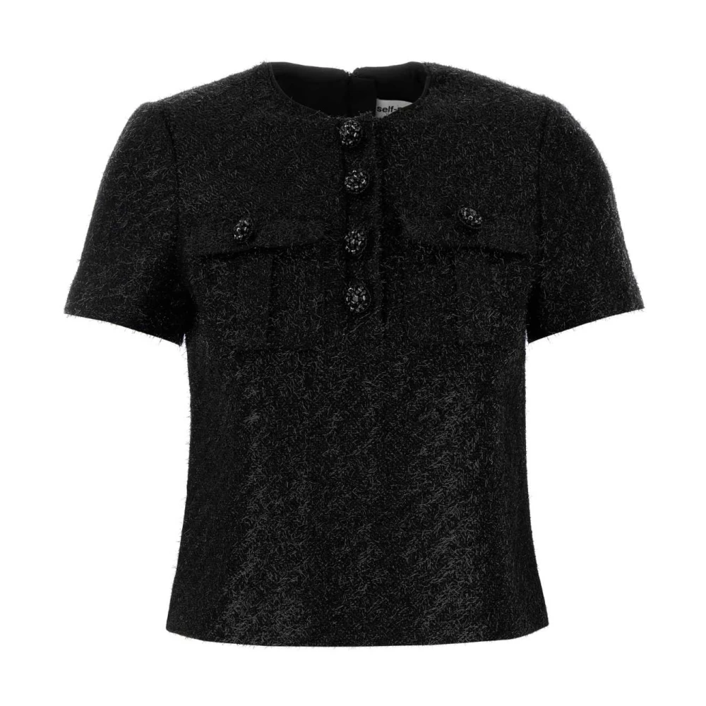 Self Portrait Stijlvol Zwart Polyester Blend Top Black Dames
