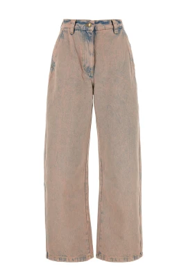 Overdyed Logo Wide Leg Jeans