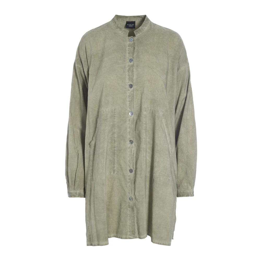 Bitte Kai Rand Distressed Look Lang Shirt Zacht Khaki Green Dames