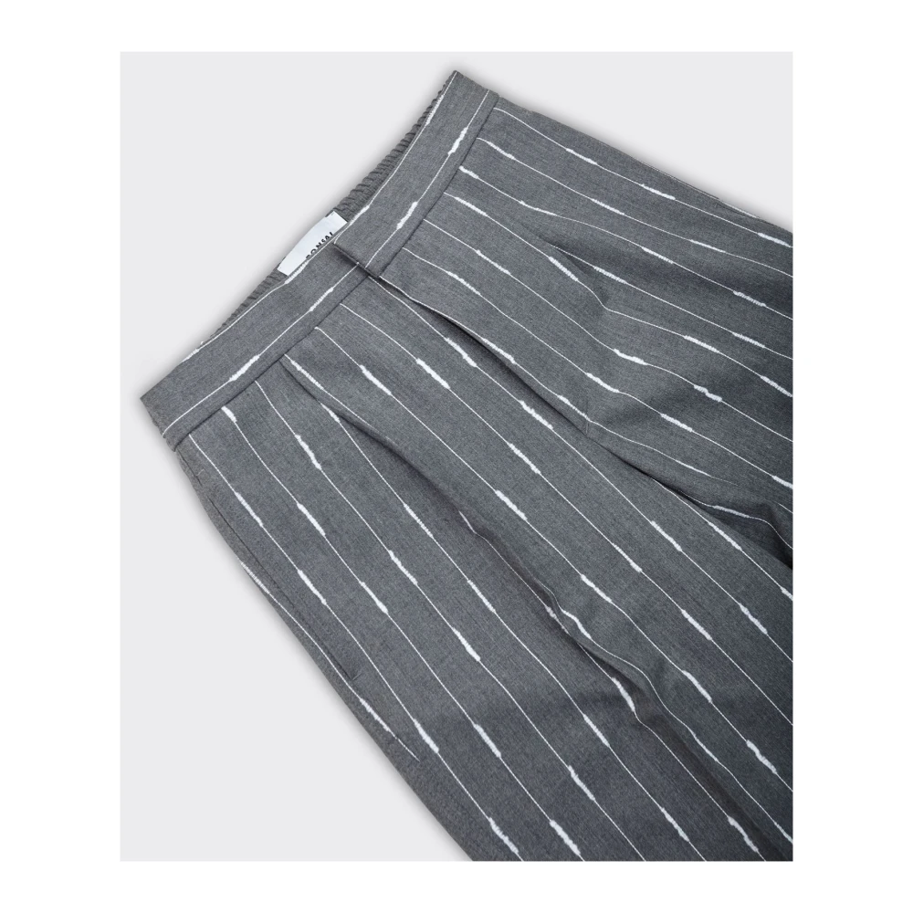 Bonsai Losse Gestreepte Grijze Broek Gray Heren