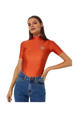 Orange High Neck T-shirt