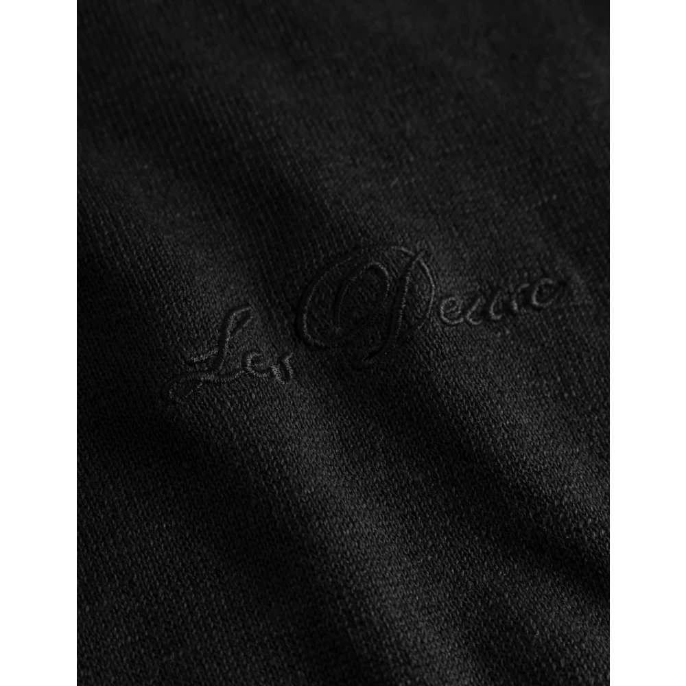 Les Deux Linnen Katoen Polo Gebreid Black Heren