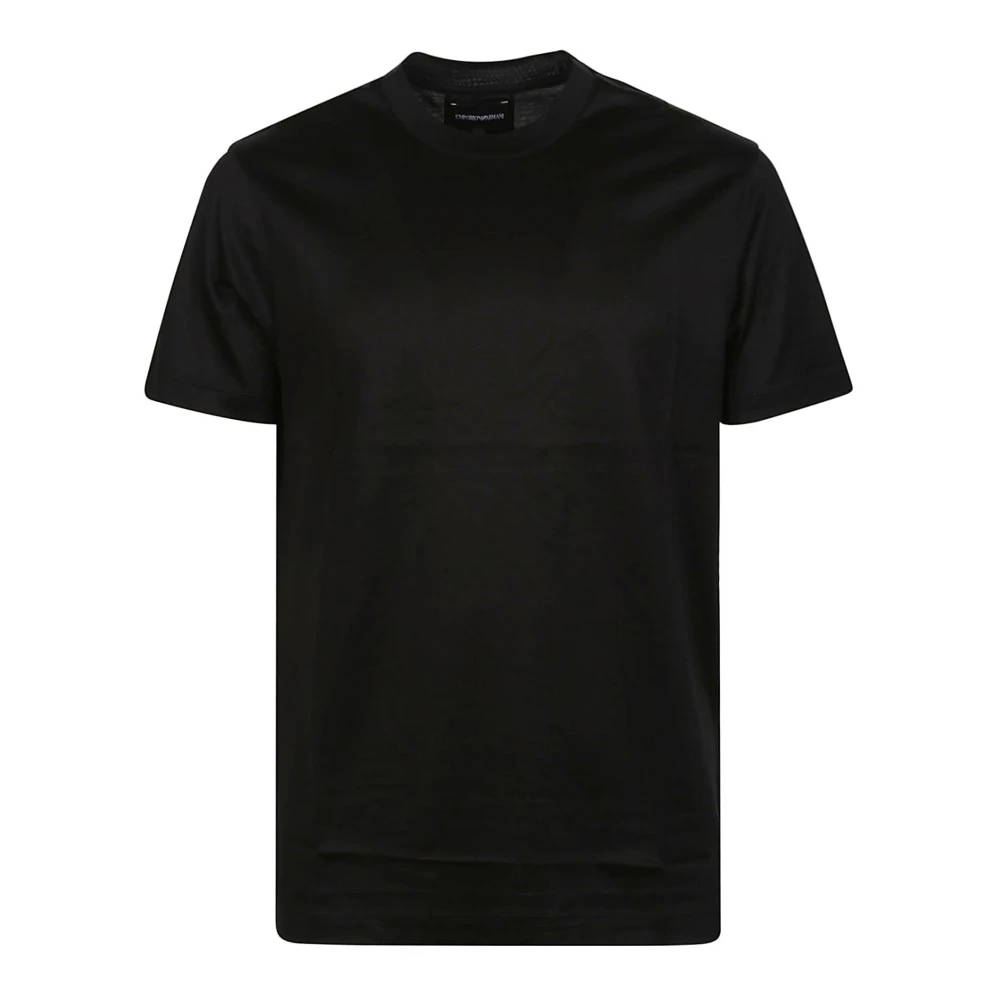Emporio Armani Zwart Lyocell Katoen T-Shirt voor Mannen Black Heren