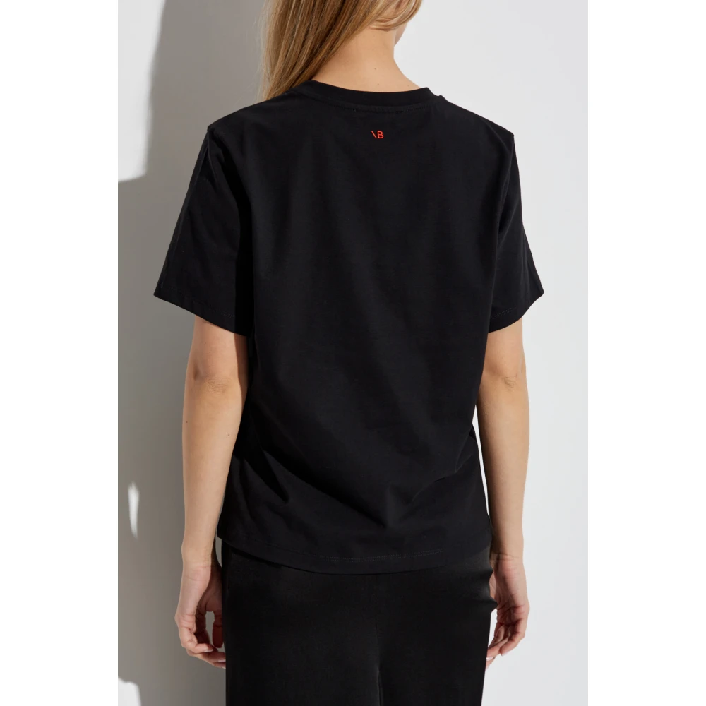 Victoria Beckham T-shirt met print Black Dames