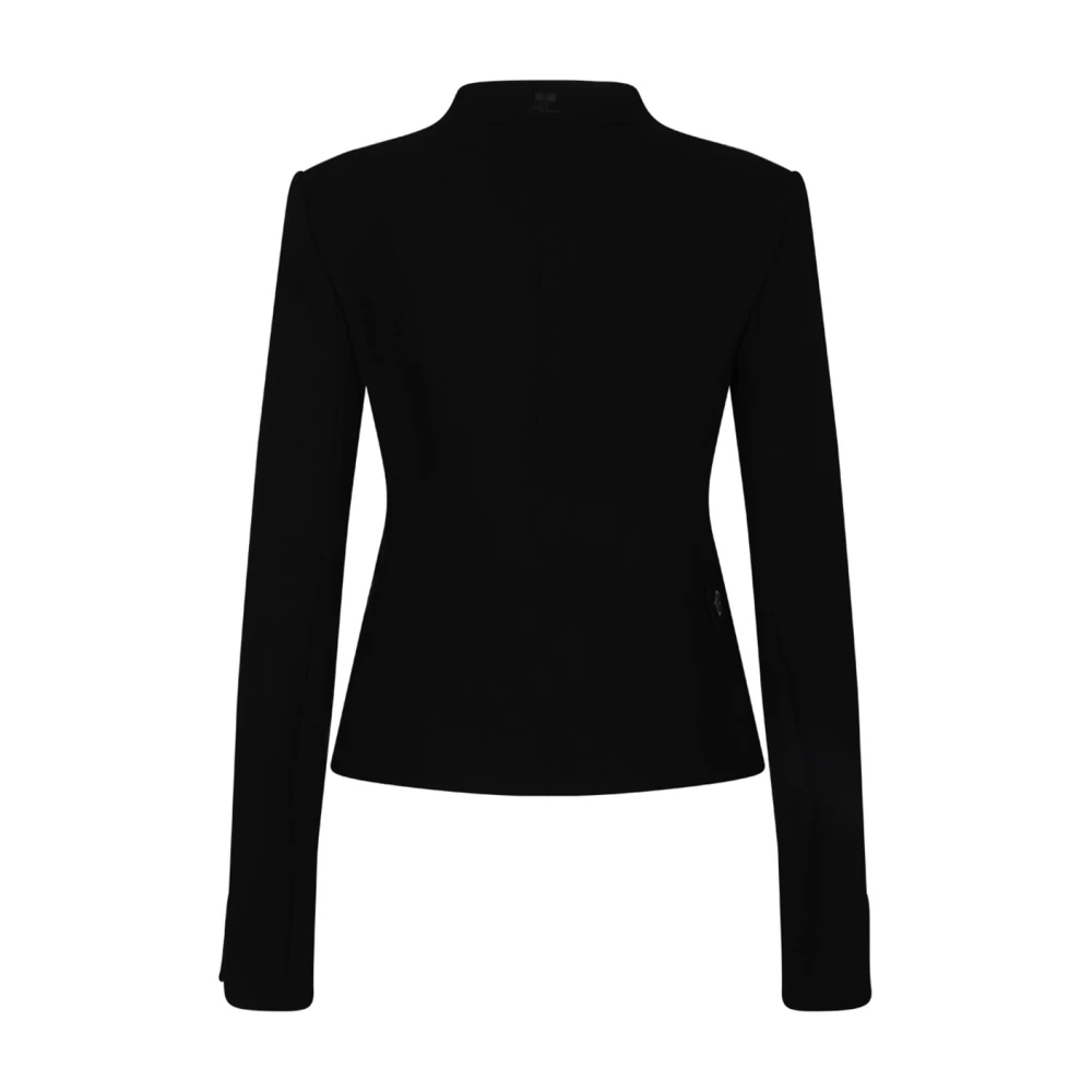 Courrèges Zwarte getailleerde jas met uitlopende mouwen Black Dames