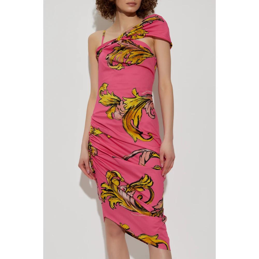 Versace Jeans Couture Jurk met Barocco-print Pink Dames