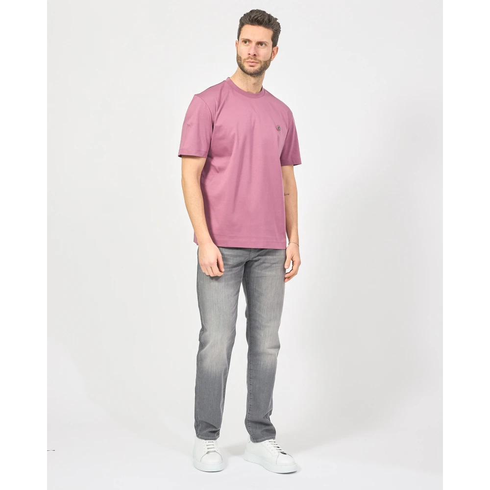 Hugo Boss Paarse T-shirt met Double B-monogram Purple Heren