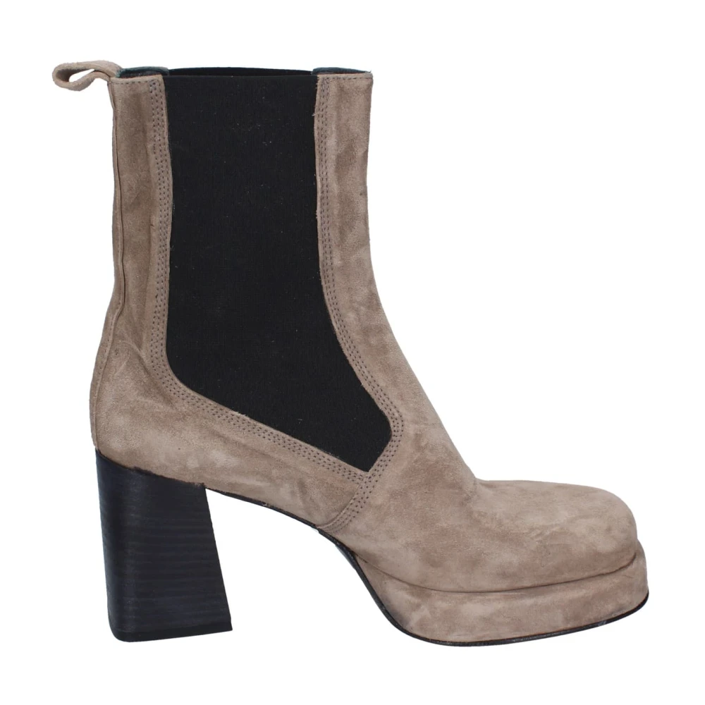Moma Women's Gray Suede Ankle Boots - Heeled Boots - 4 Uk - Shoes