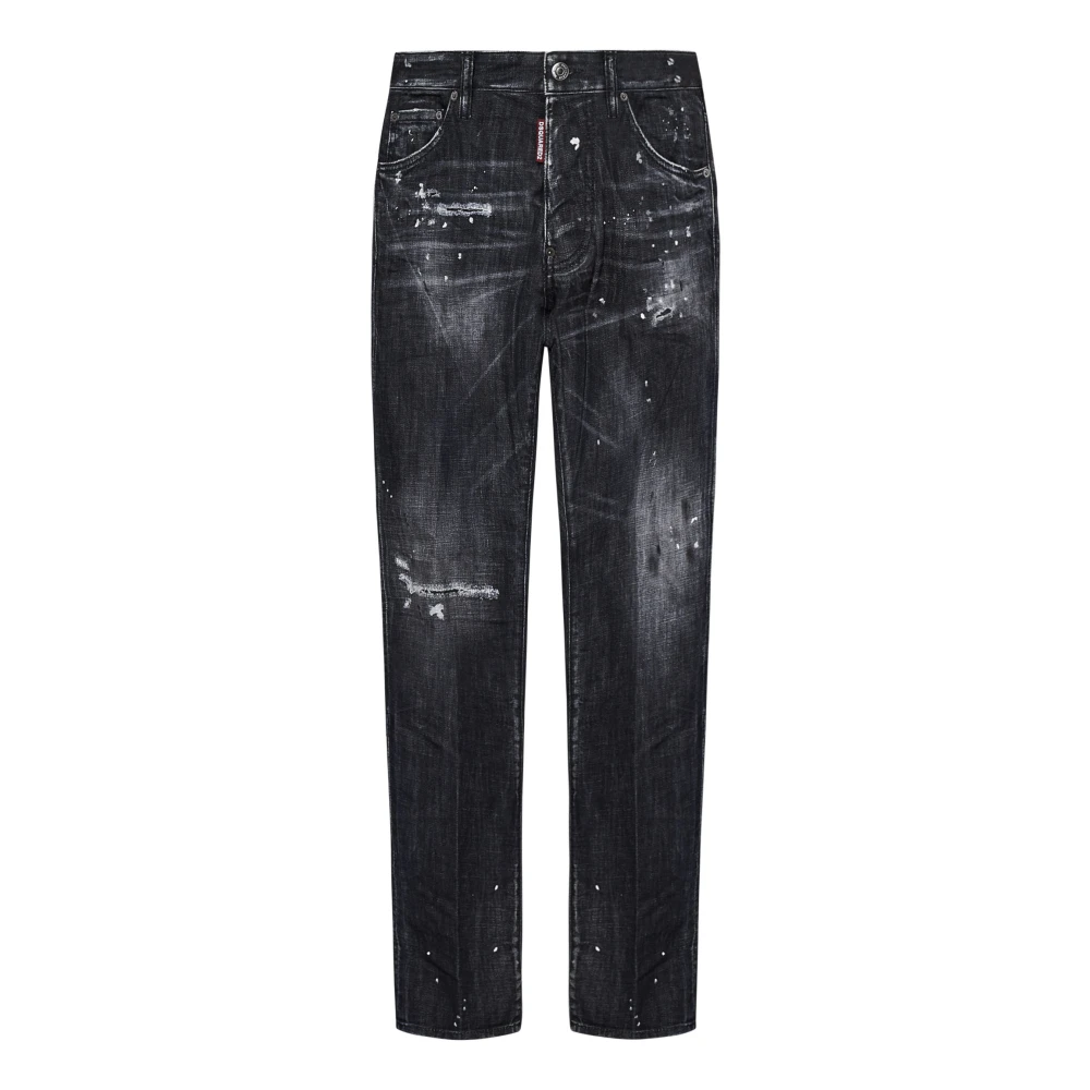 Dsquared2 Zwarte Distressed Slim Fit Jeans Black Heren