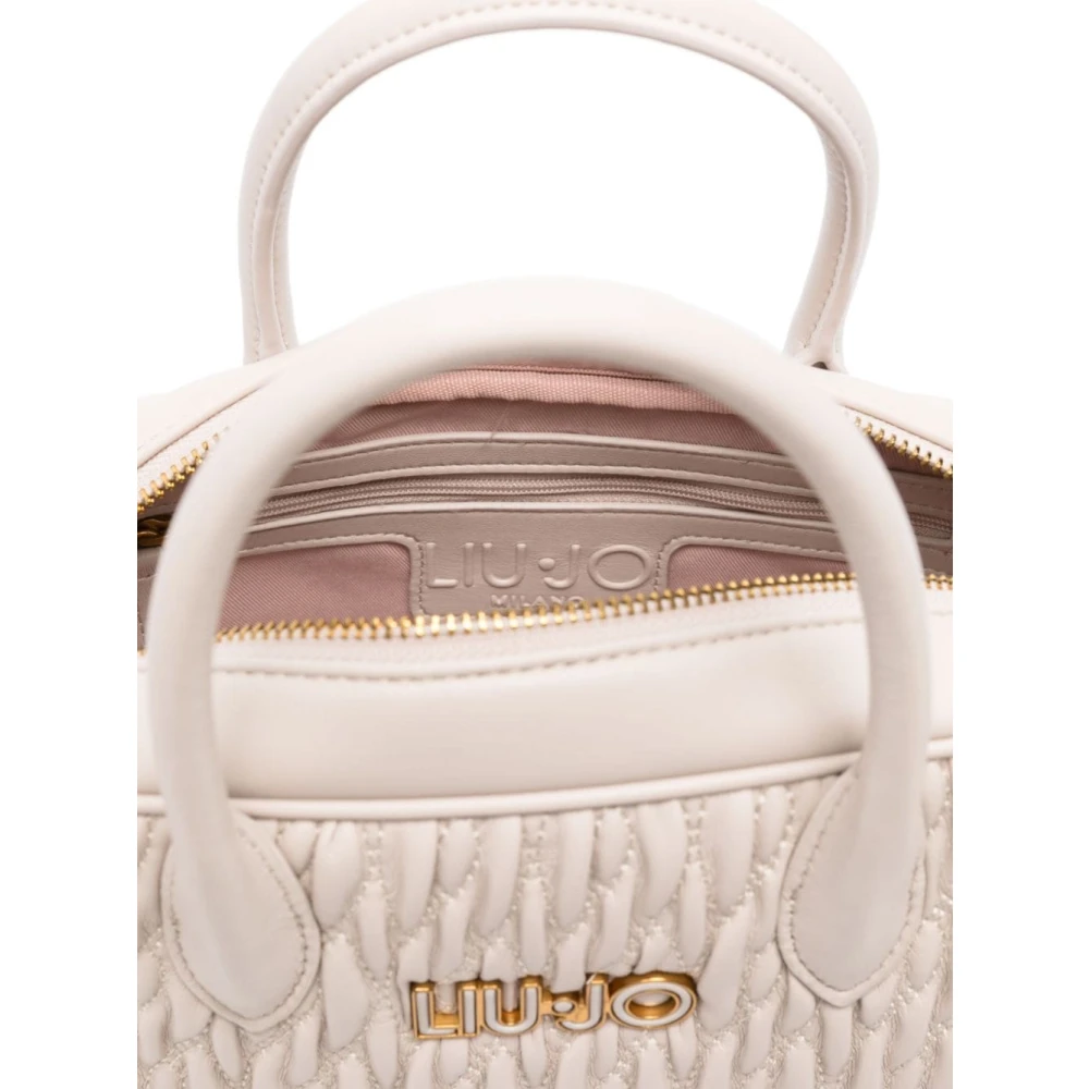 Liu Jo Gewatteerde Eco-Leren Schoudertas Beige Dames