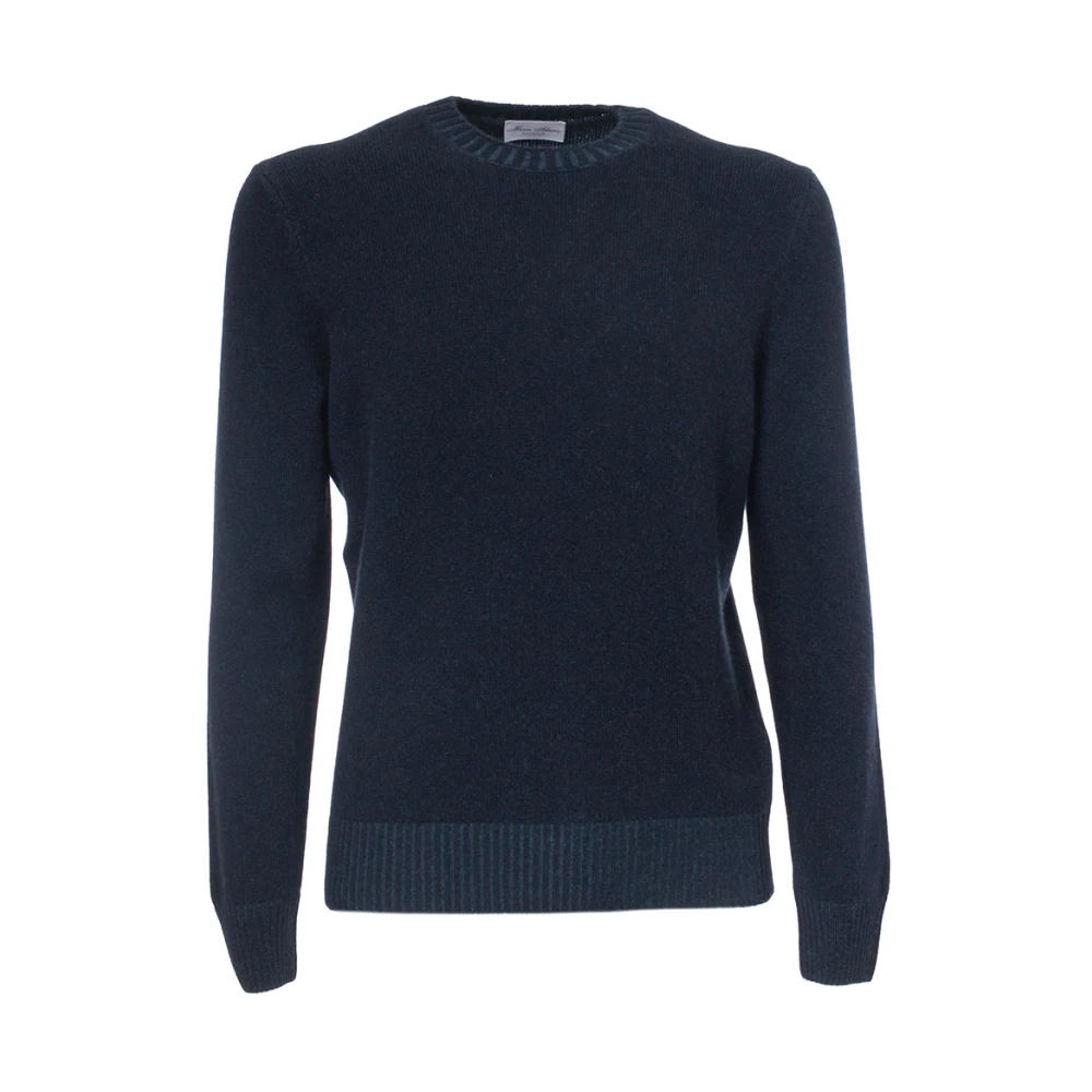 Gran Sasso Slim Fit Crew Neck Cashmere Trui Blue Heren