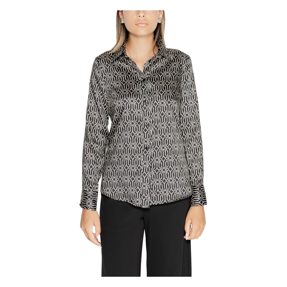 RINASCIMENTO Zwart overhemd met print en knopen Multicolor Dames