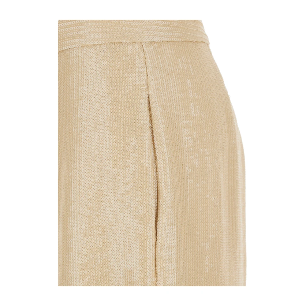 Federica Tosi Paillet Beige Broek Vrouw Tech Stof Beige Dames