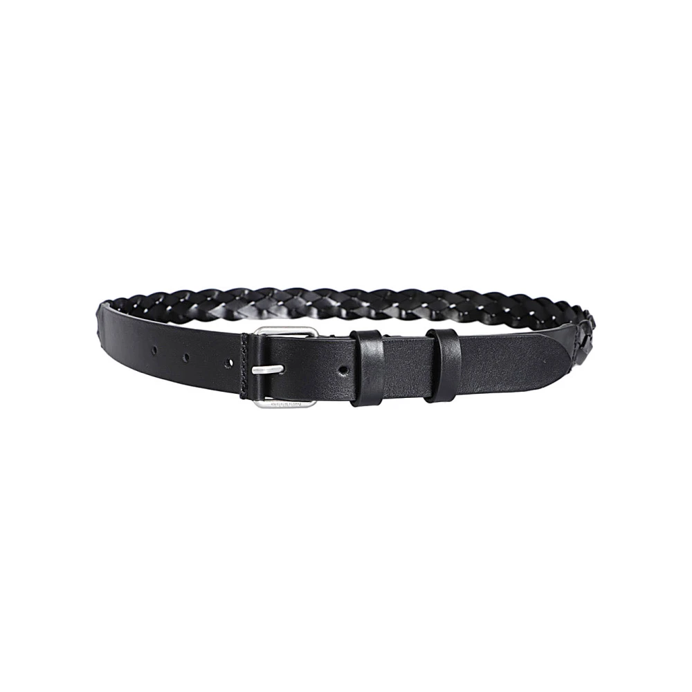 Max Mara Weekend Zwarte leren gevlochten riem Black Dames