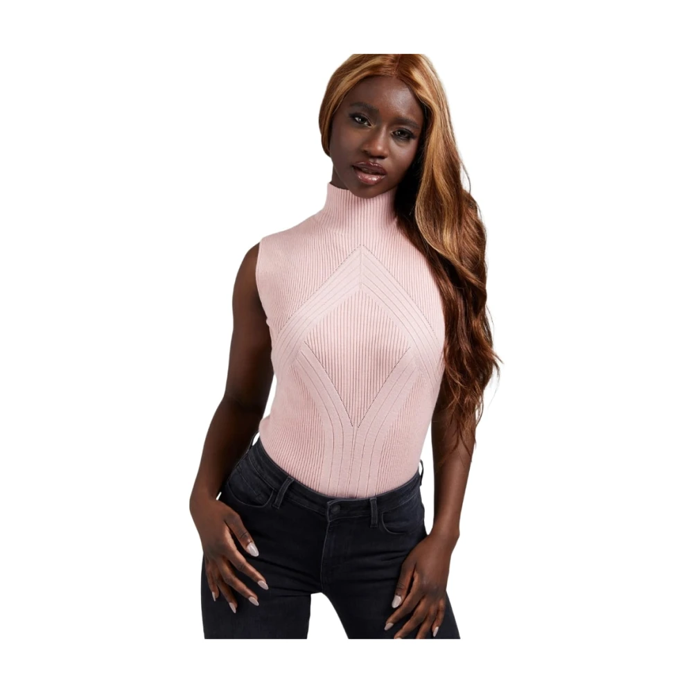 Guess Hoge Hals Trui Pink Dames