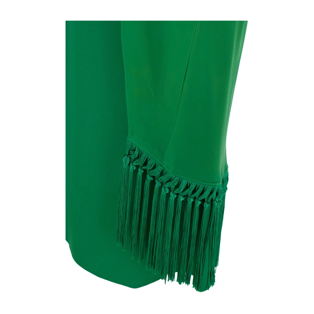 Taller Marmo Groene one-shoulder lange jurk met sjaaldetail Green Dames